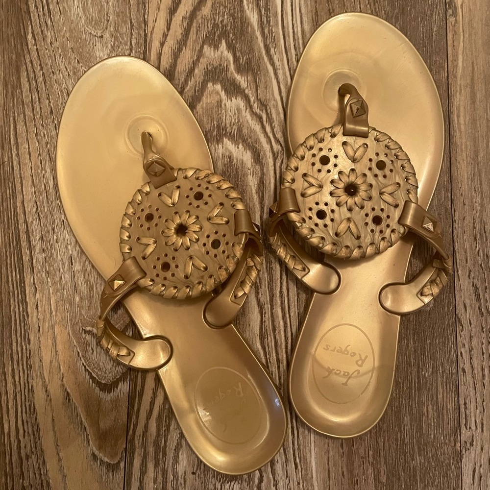 Lilly Pulitzer Gold Jelly Sandals
